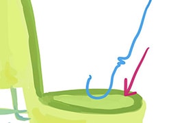 رفع گرفتگی توالت با دستمال کاغذی مرحله 6