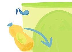 رفع گرفتگی توالت با دستمال کاغذی مرحله 7