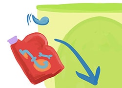 رفع گرفتگی توالت با دستمال کاغذی مرحله 8